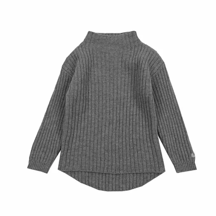 Donsje Amsterdam Sweaters and Cardigans Girls Dai Merino Wool Sweater Grey Melange