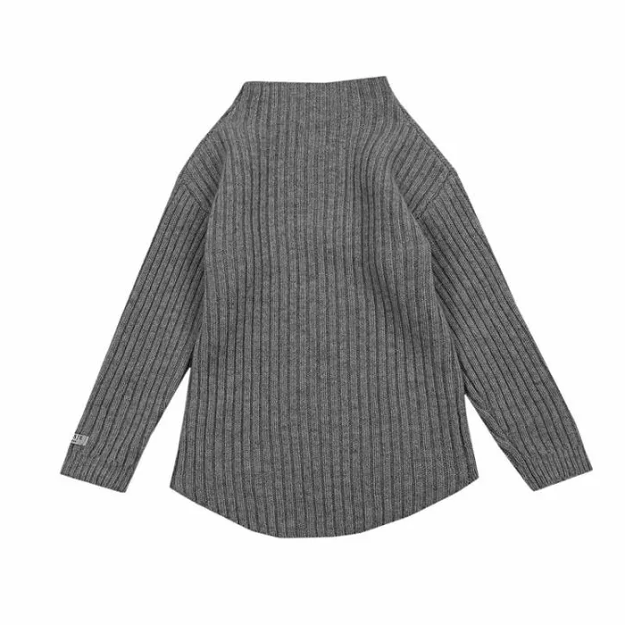 Donsje Amsterdam Sweaters and Cardigans Girls Dai Merino Wool Sweater Grey Melange