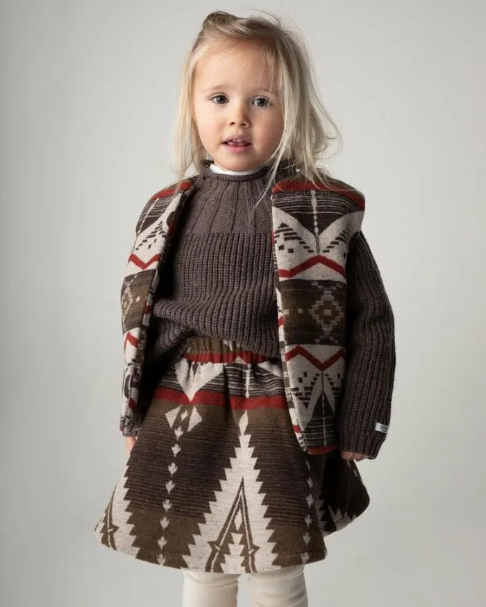 Donsje Amsterdam Sweaters and Cardigans Girls Dawi Sweater Espresso Melange