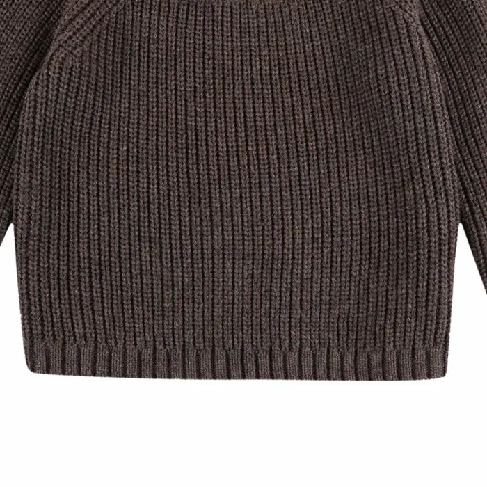 Donsje Amsterdam Sweaters and Cardigans Girls Dawi Sweater Espresso Melange