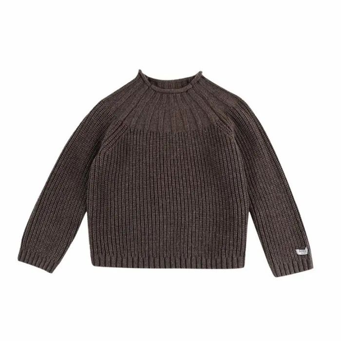 Donsje Amsterdam Sweaters and Cardigans Girls Dawi Sweater Espresso Melange