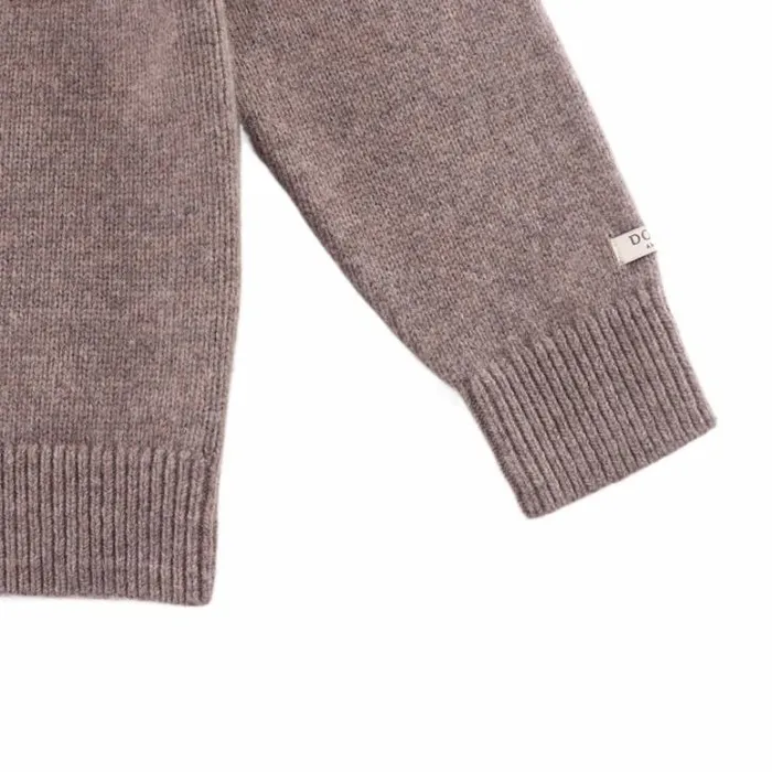 Donsje Amsterdam Sweaters and Cardigans Girls Denn Merino Wool Sweater Dark Taupe Melange