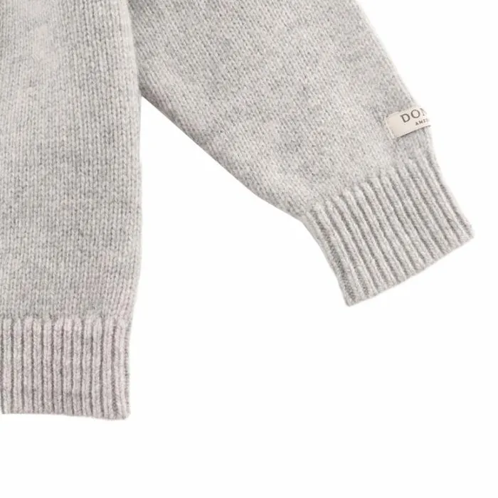 Donsje Amsterdam Sweaters and Cardigans Girls Denn Merino Wool Sweater Soft Grey Melange