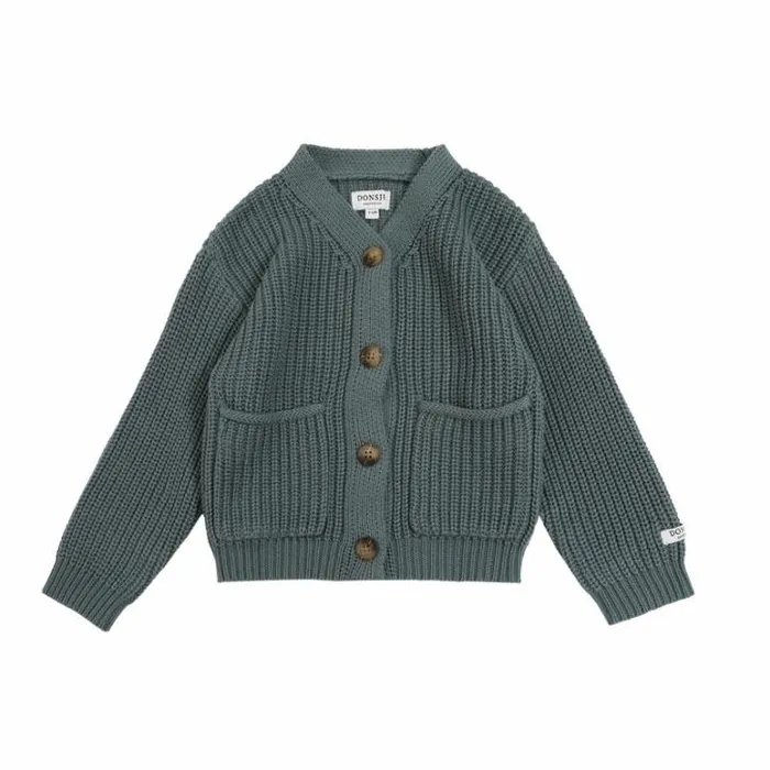 Donsje Amsterdam Sweaters and Cardigans Girls Timeo Cardigan Green Bay