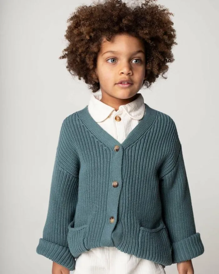 Donsje Amsterdam Sweaters and Cardigans Girls Timeo Cardigan Green Bay
