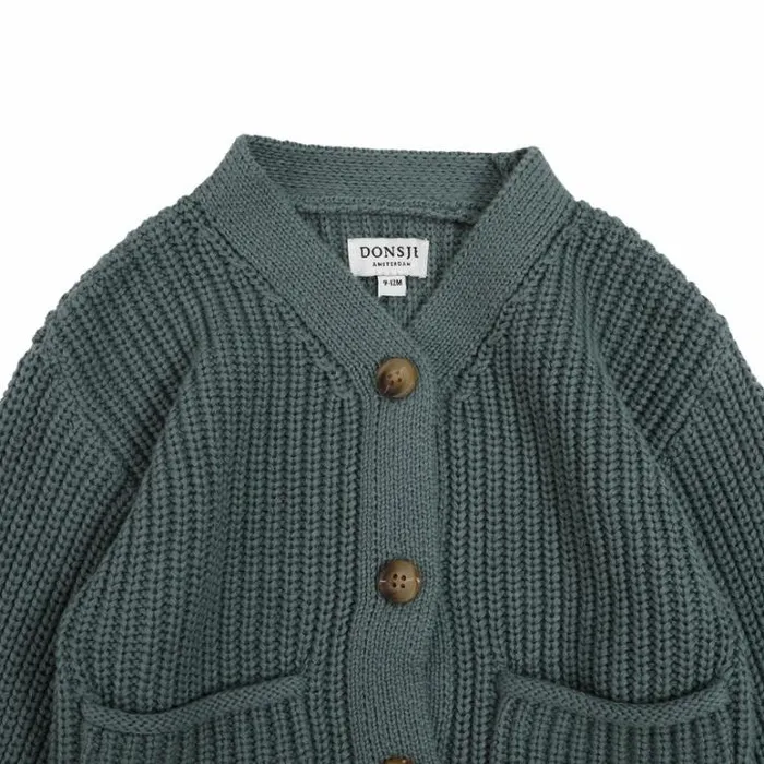Donsje Amsterdam Sweaters and Cardigans Girls Timeo Cardigan Green Bay