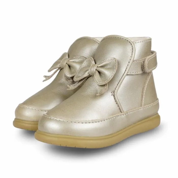 Donsje Amsterdam Toddler Shoes Baby Cemilla Shoes Champagne Metallic Leather