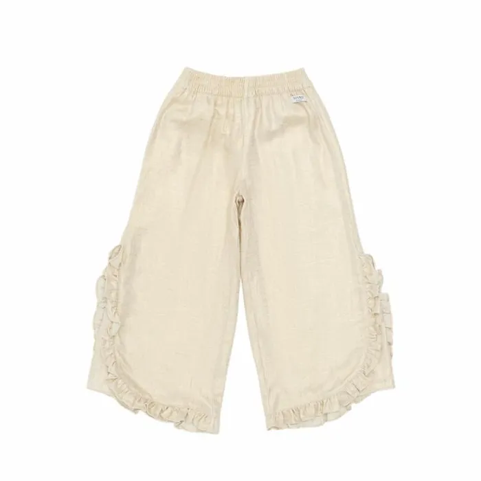 Donsje Amsterdam Trousers and Leggings Girls Pipp Trousers Soft Sand Metallic