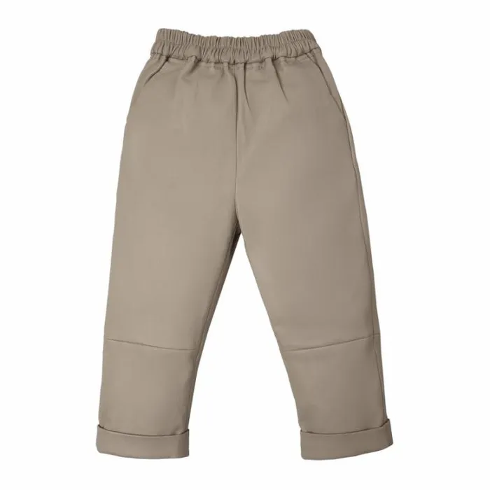 Donsje Amsterdam Trousers Boys Bobbie Leather Trousers Dark Taupe Leather