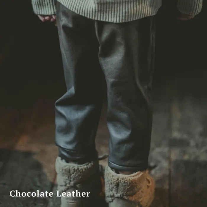 Donsje Amsterdam Trousers Boys Bobbie Leather Trousers Dark Taupe Leather
