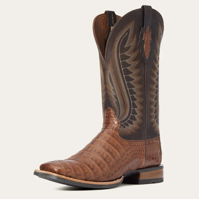 Double Down Western Boot Caramel Caiman Belly Men Ariat Western Boots