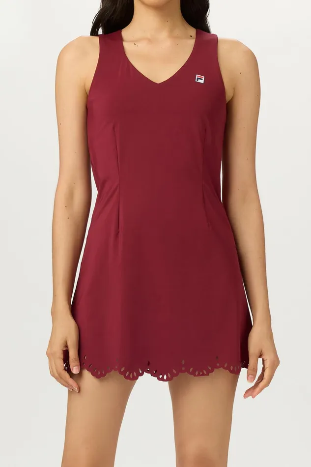 Dresses and Skirts Women Fila Lasercut Dress 600 Cabernet Dresses and Skirts Women Fila Lasercut Dress 600 Cabernet