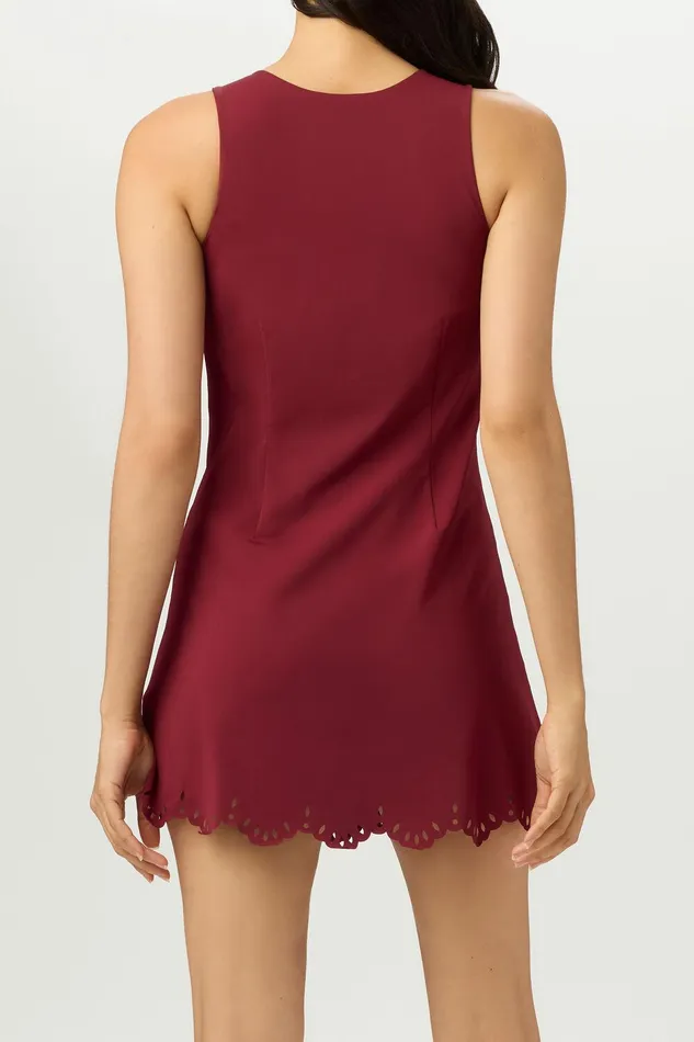 Dresses and Skirts Women Fila Lasercut Dress 600 Cabernet Dresses and Skirts Women Fila Lasercut Dress 600 Cabernet