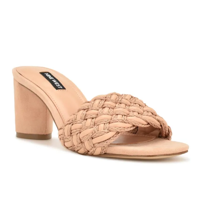 Driah Heeled Slide Sandals Dark Blush Women Nine West Heeled Driah Heeled Slide Sandals Dark Blush Women Nine West Heeled