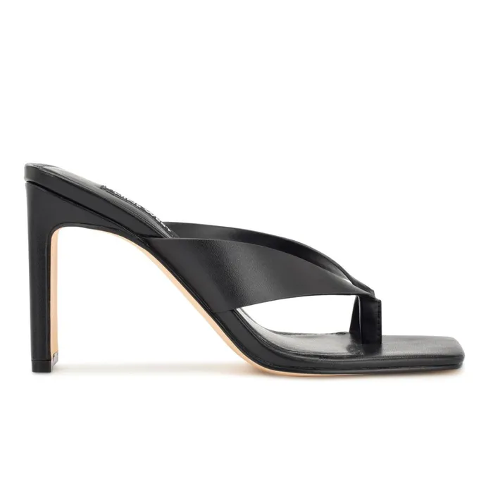 Durlife Heeled Thong Sandals Black Women Nine West Heeled