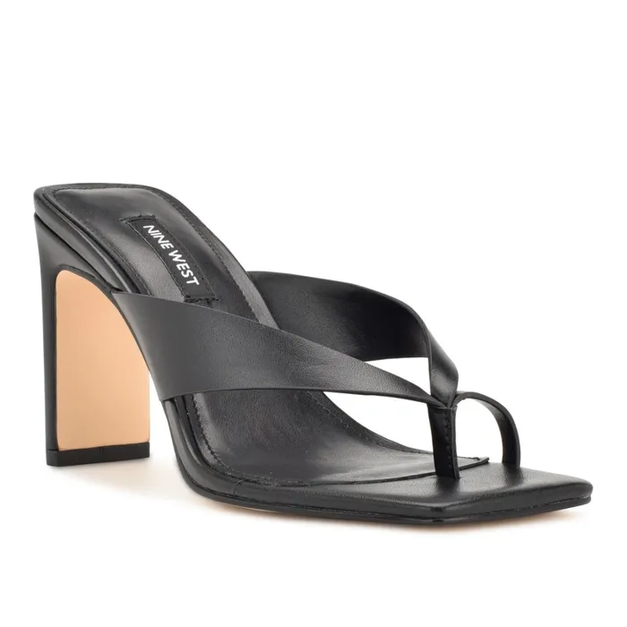 Durlife Heeled Thong Sandals Black Women Nine West Heeled Durlife Heeled Thong Sandals Black Women Nine West Heeled