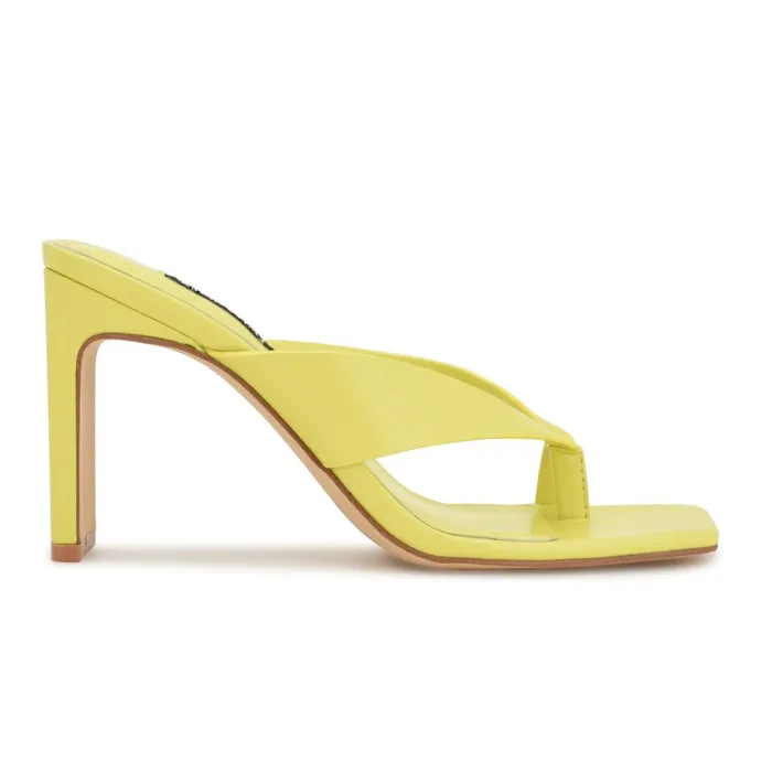 Durlife Heeled Thong Sandals Lime Women Nine West Mid Heels