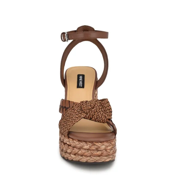 Eaden Woven Wedge Sandals Brown Women Nine West Wedges Eaden Woven Wedge Sandals Brown Women Nine West Wedges