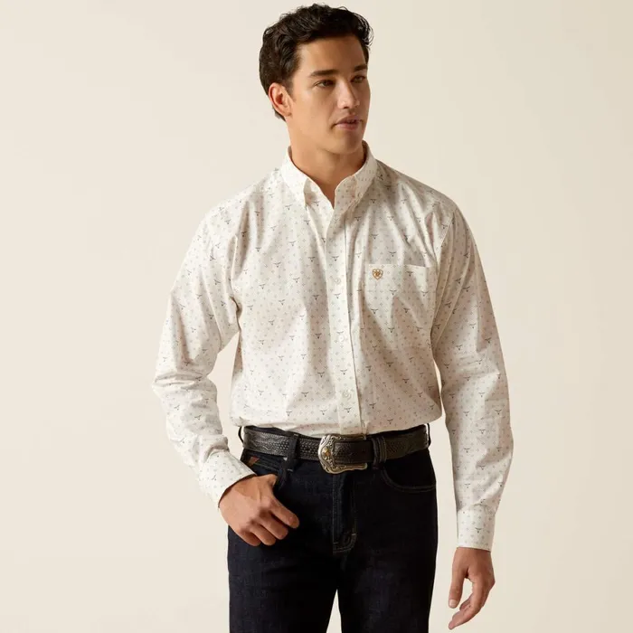 Edmond Classic Fit Shirt White Men Ariat Button Down Shirts