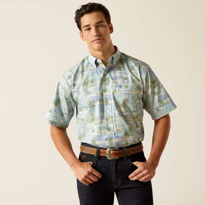 Edwind Classic Fit Shirt Blue Heaven Men Ariat Button Down Shirts