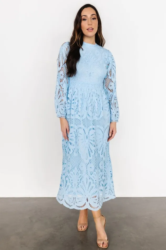 Eldora Lace Midi Dress Light Blue Women Baltic Born Mother Of The Bride