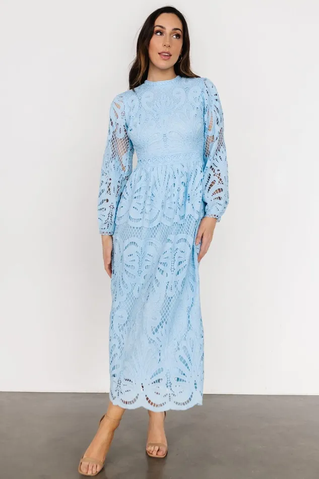 Eldora Lace Midi Dress Light Blue Women Baltic Born Mother Of The Bride Eldora Lace Midi Dress Light Blue Women Baltic Born Mother Of The Bride