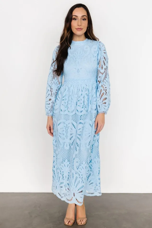Eldora Lace Midi Dress Light Blue Women Baltic Born Mother Of The Bride Eldora Lace Midi Dress Light Blue Women Baltic Born Mother Of The Bride