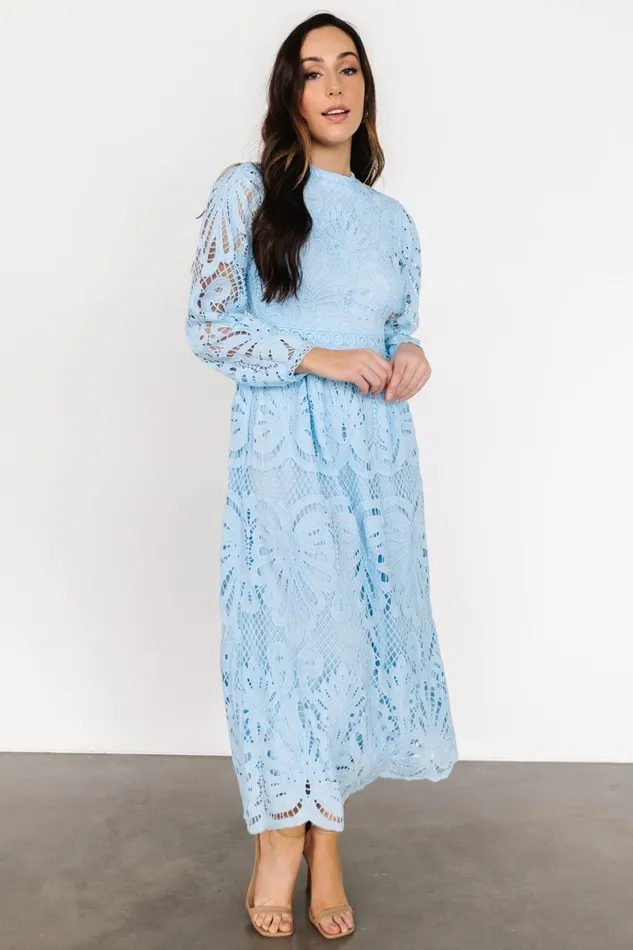 Eldora Lace Midi Dress Light Blue Women Baltic Born Mother Of The Bride Eldora Lace Midi Dress Light Blue Women Baltic Born Mother Of The Bride