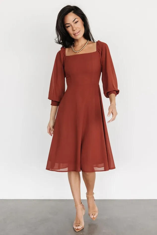 Elise Short Dress Cinnamon Women Baltic Born Short Dresses Elise Short Dress Cinnamon Women Baltic Born Short Dresses