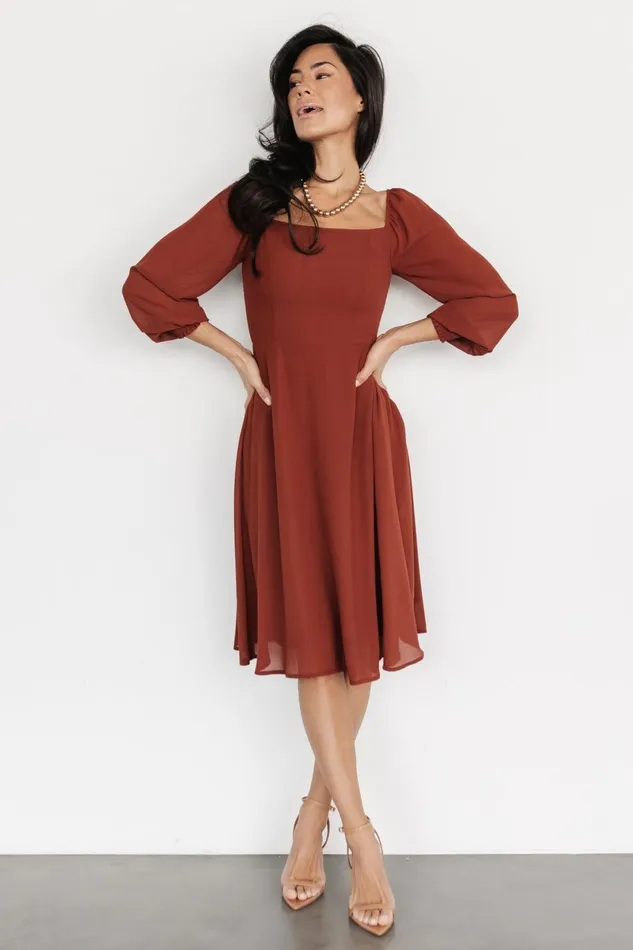 Elise Short Dress Cinnamon Women Baltic Born Short Dresses Elise Short Dress Cinnamon Women Baltic Born Short Dresses