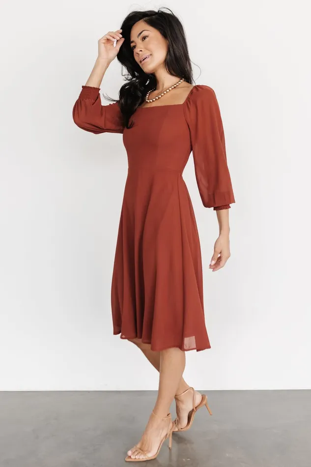 Elise Short Dress Cinnamon Women Baltic Born Short Dresses Elise Short Dress Cinnamon Women Baltic Born Short Dresses
