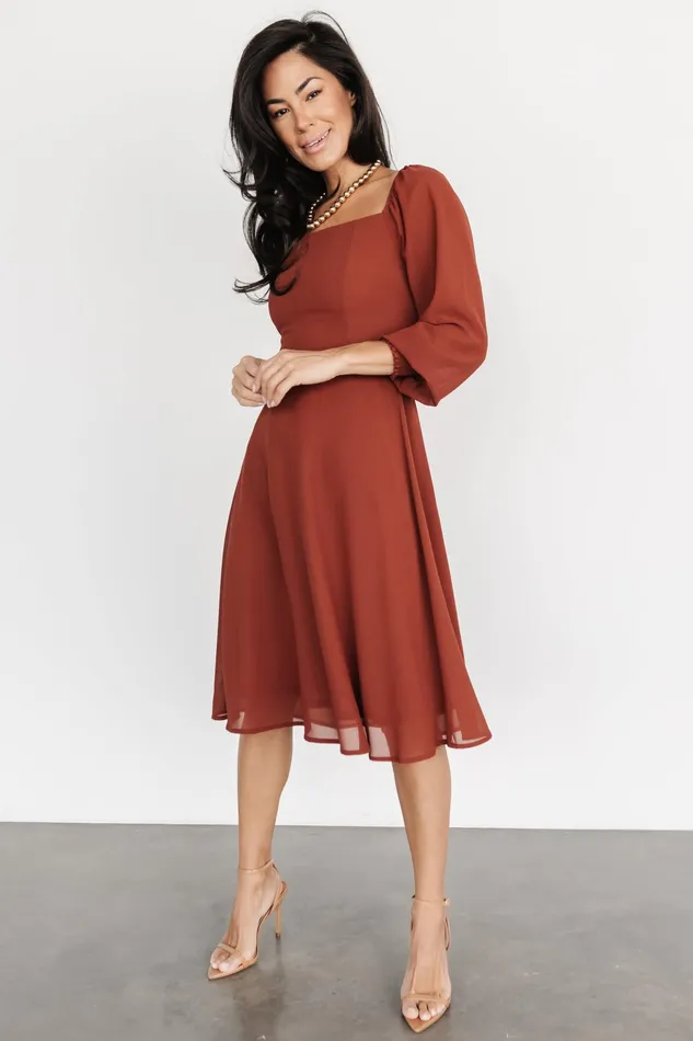 Elise Short Dress Cinnamon Women Baltic Born Short Dresses Elise Short Dress Cinnamon Women Baltic Born Short Dresses