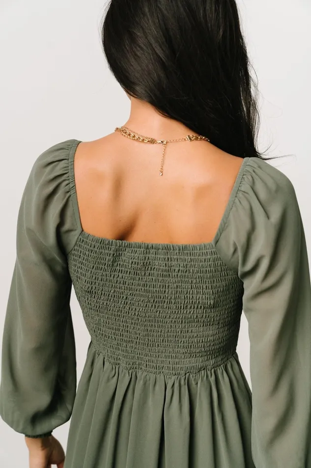 Elise Short Dress Dark Sage Women Baltic Born Short Dresses