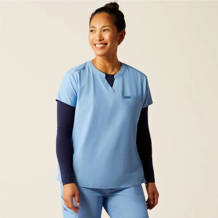 Eliza Fashion Scrub Top Light Blue Heather Women Ariat Scrubs