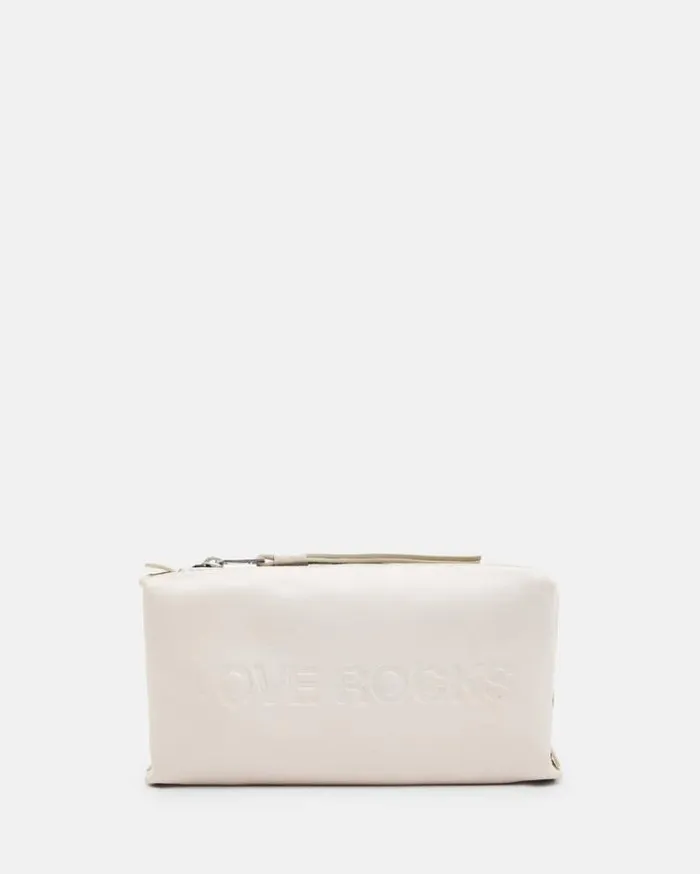 Elliotte Leather Storage Pouch Bag Desert White Women AllSaints Handbags and Wallets