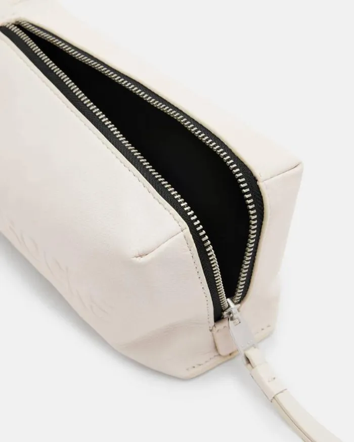 Elliotte Leather Storage Pouch Bag Desert White Women AllSaints Handbags and Wallets Elliotte Leather Storage Pouch Bag Desert White Women AllSaints Handbags and Wallets