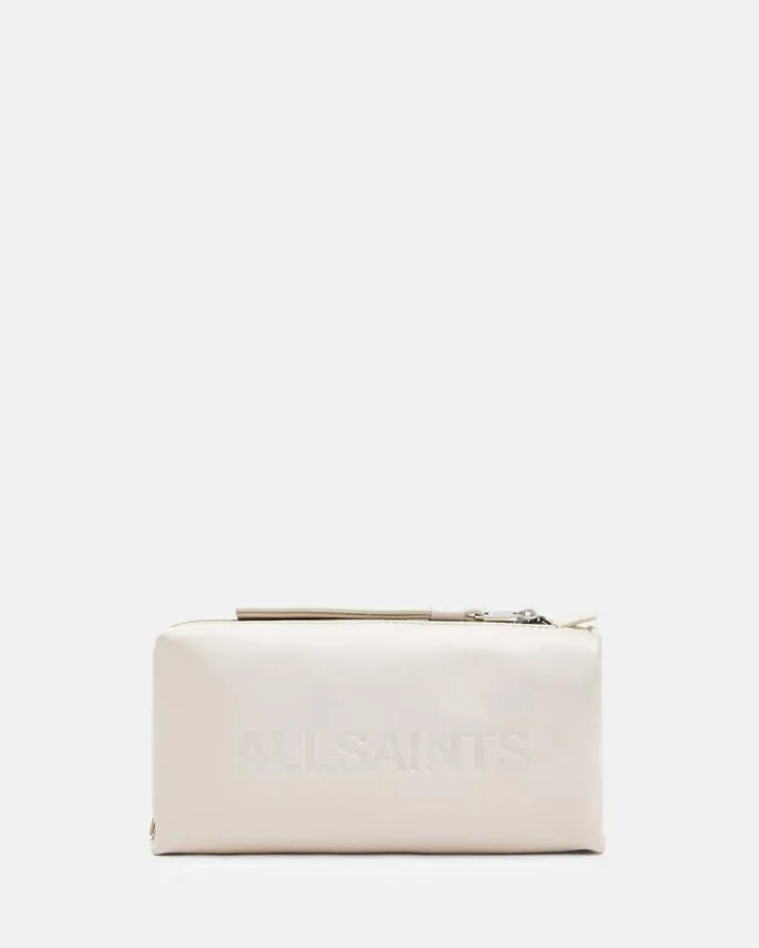 Elliotte Leather Storage Pouch Bag Desert White Women AllSaints Handbags and Wallets Elliotte Leather Storage Pouch Bag Desert White Women AllSaints Handbags and Wallets