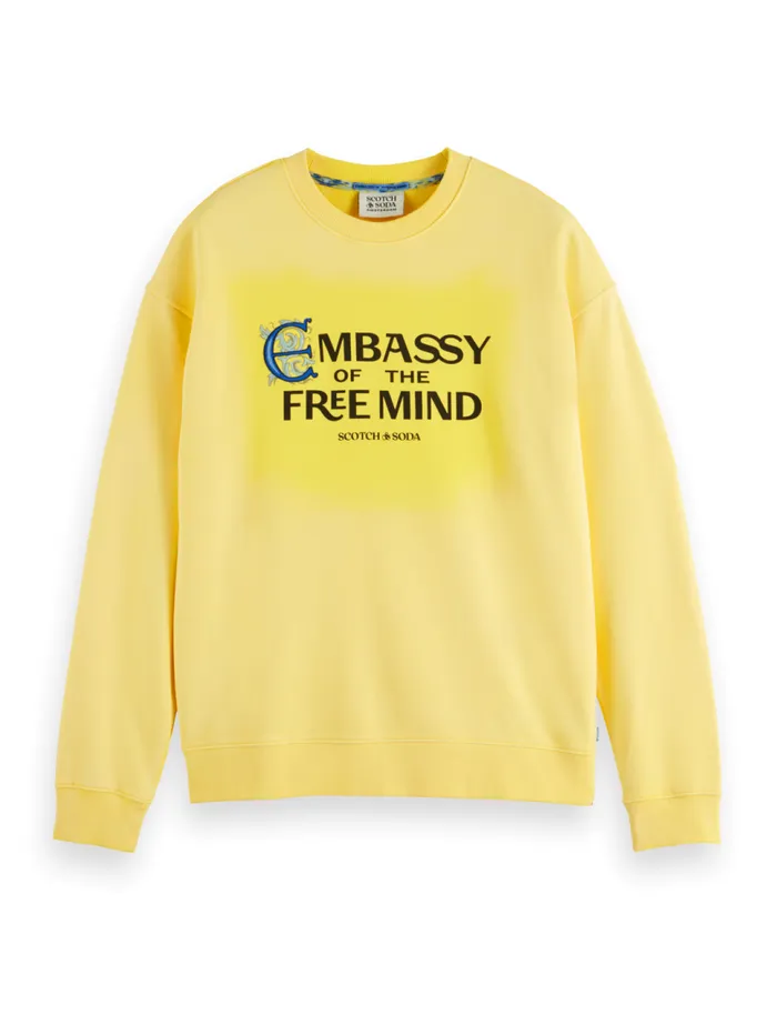 EMBASSY OF THE FREE MIND SWEATSHIRT Candlelight Men Scotch and Soda Sweatshirts and Hoodies EMBASSY OF THE FREE MIND SWEATSHIRT Candlelight Men Scotch and Soda Sweatshirts and Hoodies