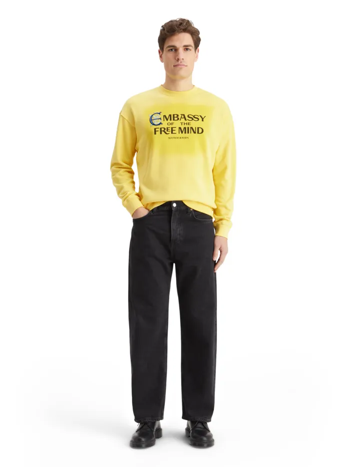 EMBASSY OF THE FREE MIND SWEATSHIRT Candlelight Men Scotch and Soda Sweatshirts and Hoodies EMBASSY OF THE FREE MIND SWEATSHIRT Candlelight Men Scotch and Soda Sweatshirts and Hoodies