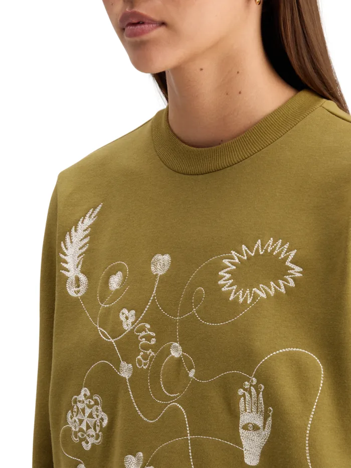 EMBROIDERED REGULAR FIT SWEATSHIRT Evening Black Women Scotch and Soda Sweatshirts and Hoodies EMBROIDERED REGULAR FIT SWEATSHIRT Evening Black Women Scotch and Soda Sweatshirts and Hoodies