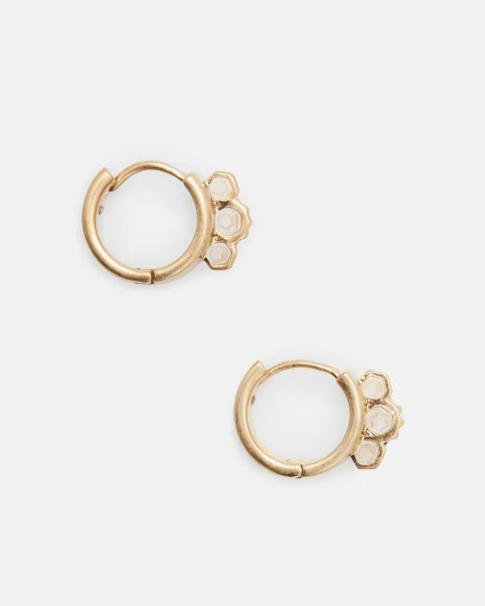 Eryka Crystal Huggie Hoop Earrings Warm Brasscrystal Women AllSaints Jewelry