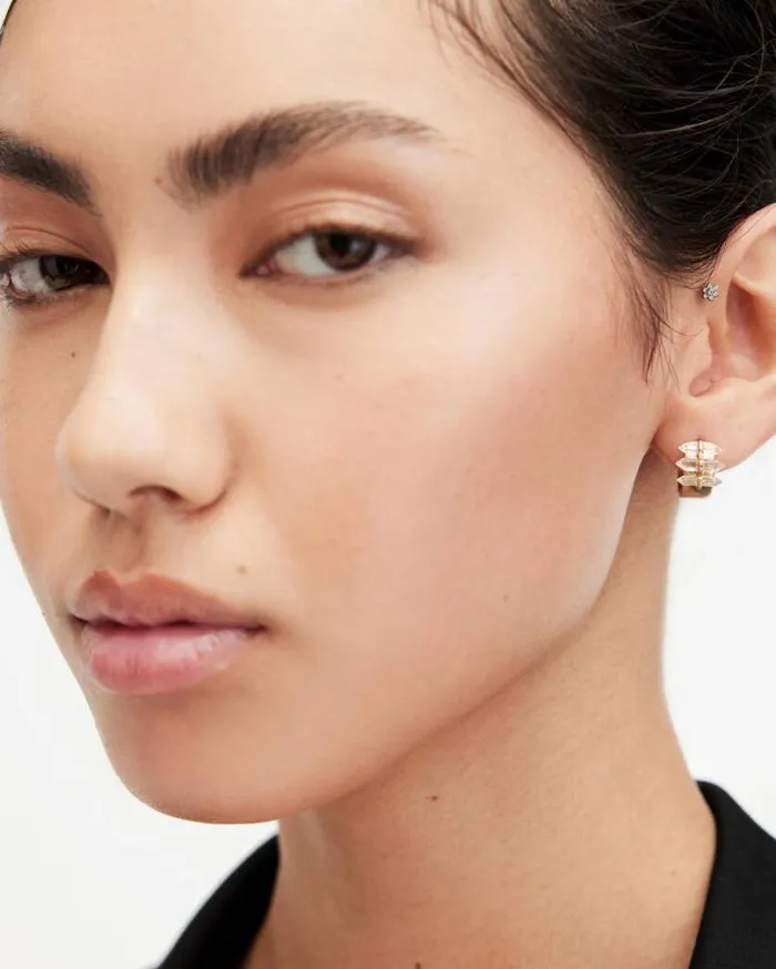 Eryka Crystal Huggie Hoop Earrings Warm Brasscrystal Women AllSaints Jewelry Eryka Crystal Huggie Hoop Earrings Warm Brasscrystal Women AllSaints Jewelry