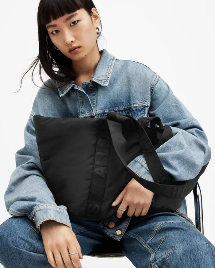 Esme Recycled Tote Bag Black Women AllSaints Handbags and Wallets