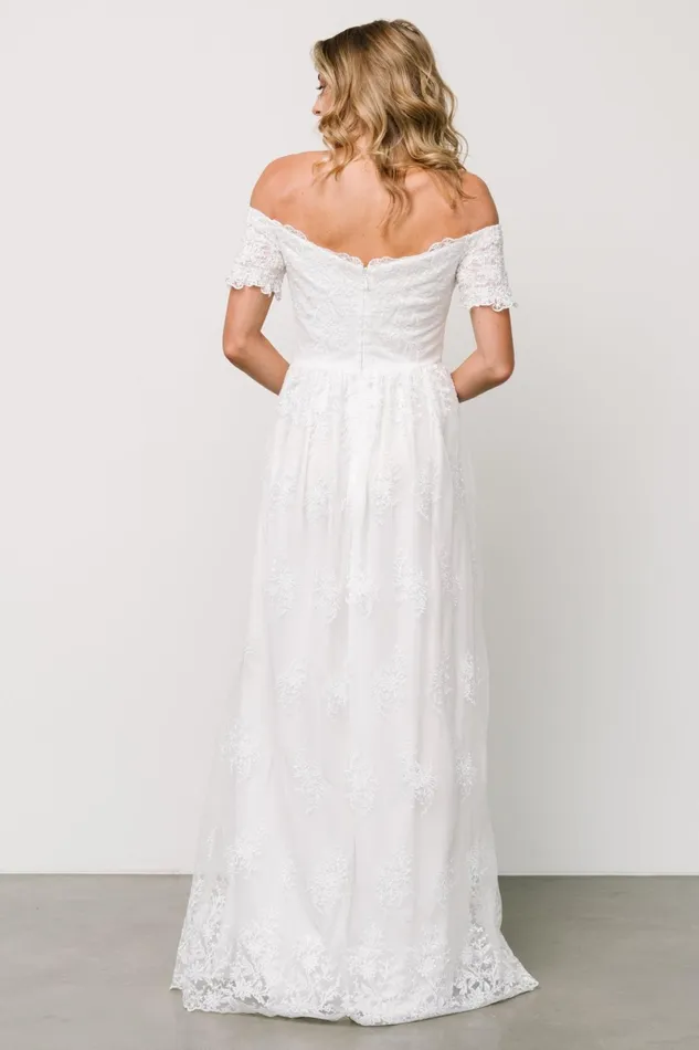 Esperanza Tulle Embroidered Maxi Dress Off White Women Baltic Born Bridal Esperanza Tulle Embroidered Maxi Dress Off White Women Baltic Born Bridal