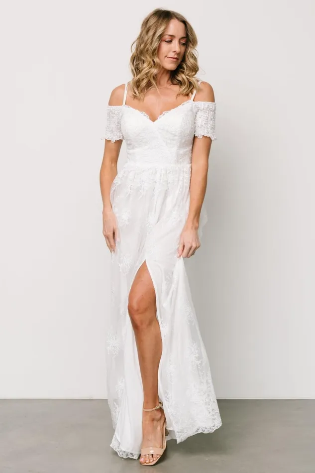 Esperanza Tulle Embroidered Maxi Dress Off White Women Baltic Born Bridal Esperanza Tulle Embroidered Maxi Dress Off White Women Baltic Born Bridal