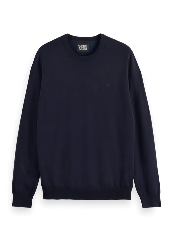 Essential 8211 VISCOSE PULLOVER CREWNECK Black Men Scotch and Soda Sweatshirts and Hoodies Essential 8211 VISCOSE PULLOVER CREWNECK Black Men Scotch and Soda Sweatshirts and Hoodies