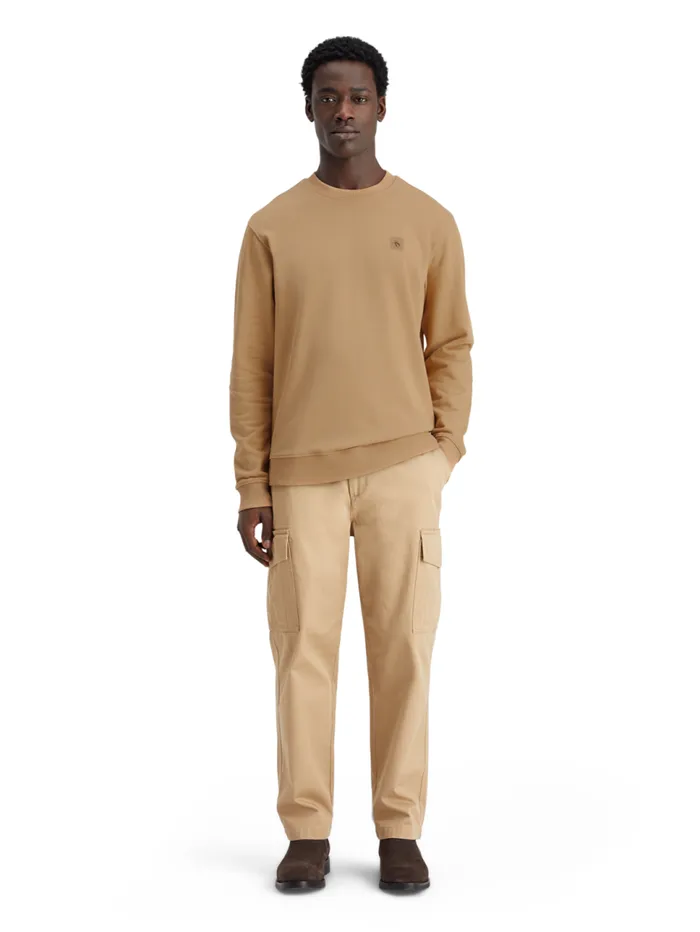 Essential Badge Crew Sweat Desert Sand Men Scotch and Soda Sweatshirts and Hoodies