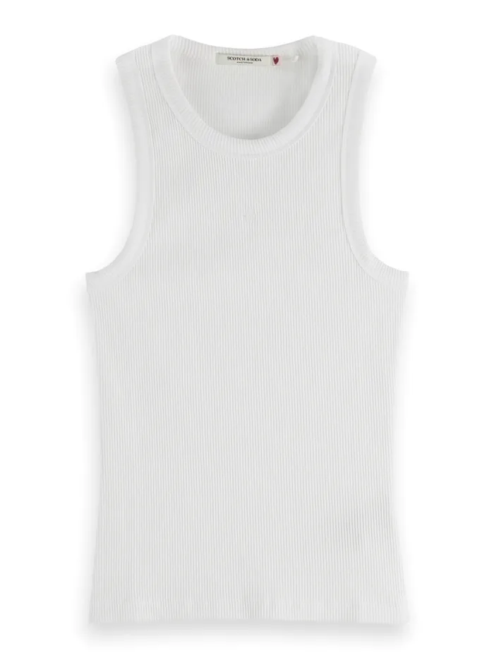 Essential RIB RACER TANK White Women Scotch and Soda Tops and TShirts