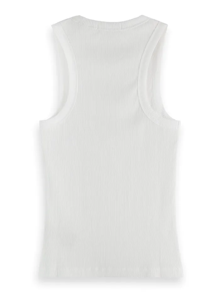 Essential RIB RACER TANK White Women Scotch and Soda Tops and TShirts