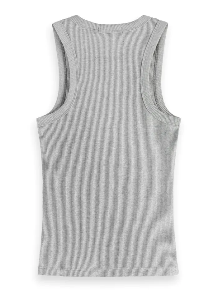 Essential RIB RACER TANK White Women Scotch and Soda Tops and TShirts